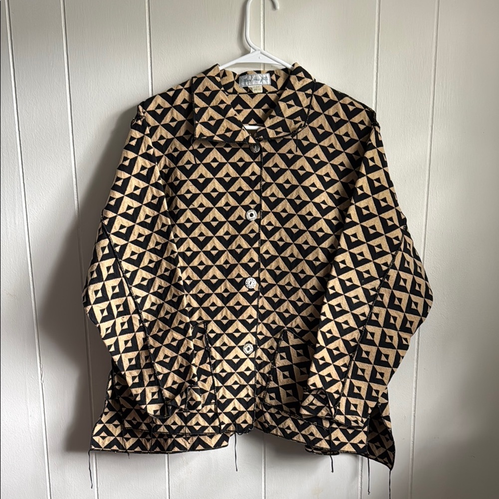 NWT Ellen Hauptli Geometric Pattern Jacket Sz OS